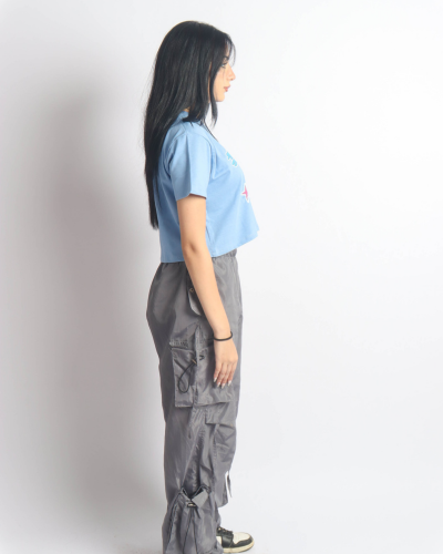 Dream Town Light Blue Crop Top-MERAKI